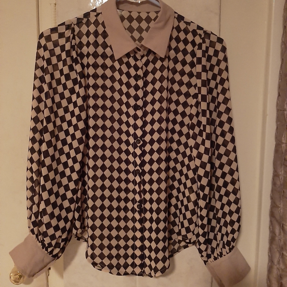Sheer button down blouse!